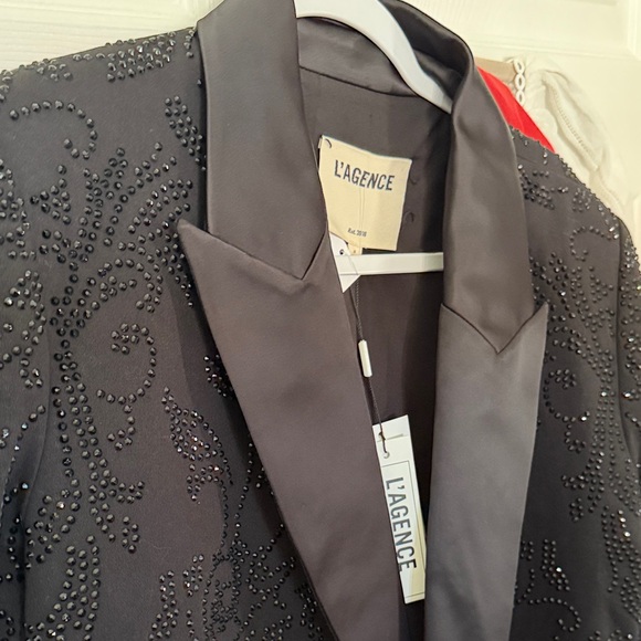 L’AGENCE Jericho double-breasted tuxedo-style blazer - Picture 3 of 7